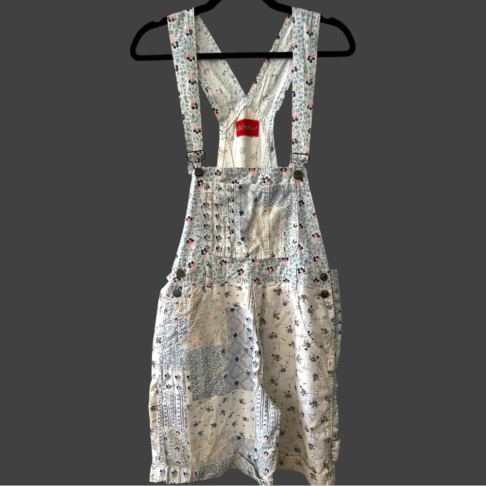 Vintage Floral Patchwork Cottagecore Retro 90s/Y2k Shortalls Overalls